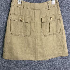 Loft Linen Straight Skirt NWT Front Pockets Zip Back Tan Lined Sz 4